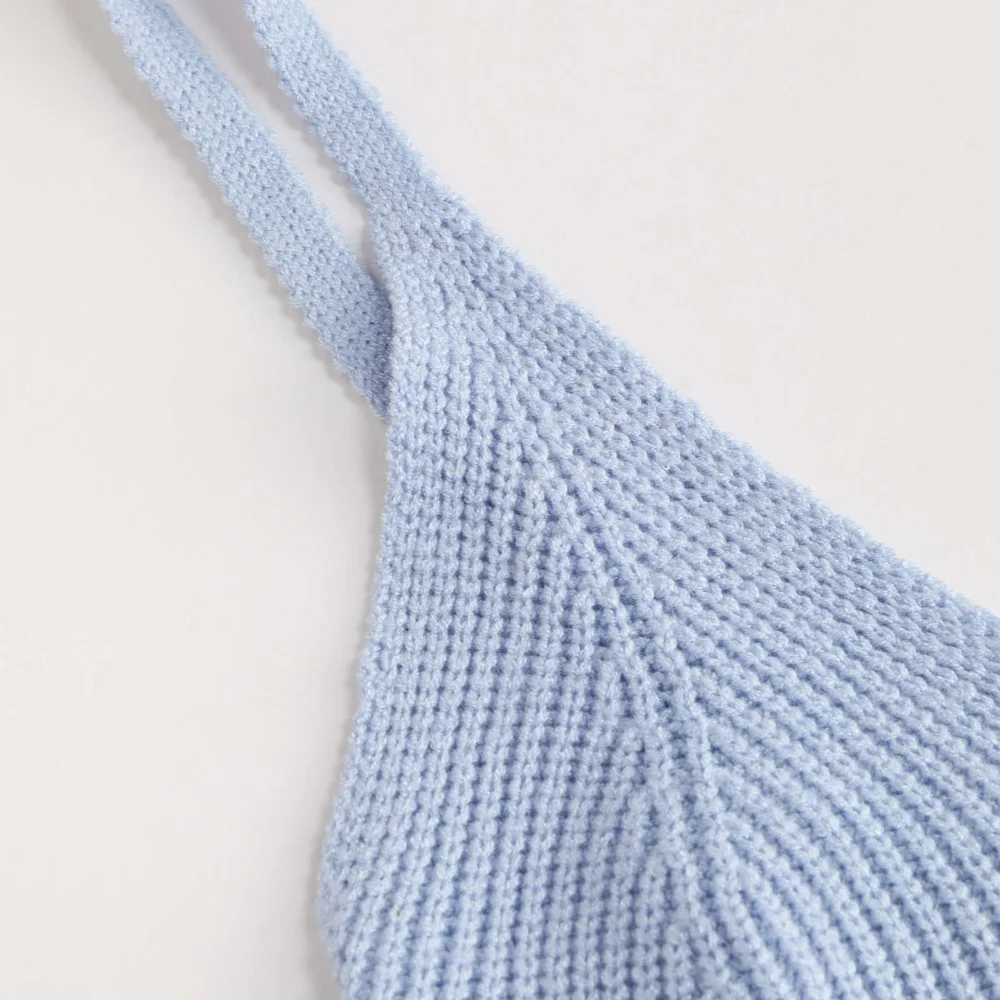 V-NECK KNIT CAMISOLE MID-LENGTH DRESS WITH EMBROIDERED FLORAL PATTERN - Picture 7 of 9